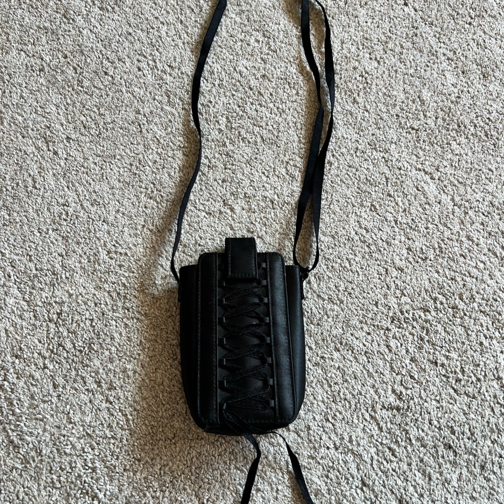 Vintage Victoria's Secret Crossbody Satin Phone Case Y2k Goth Lace Up Corset